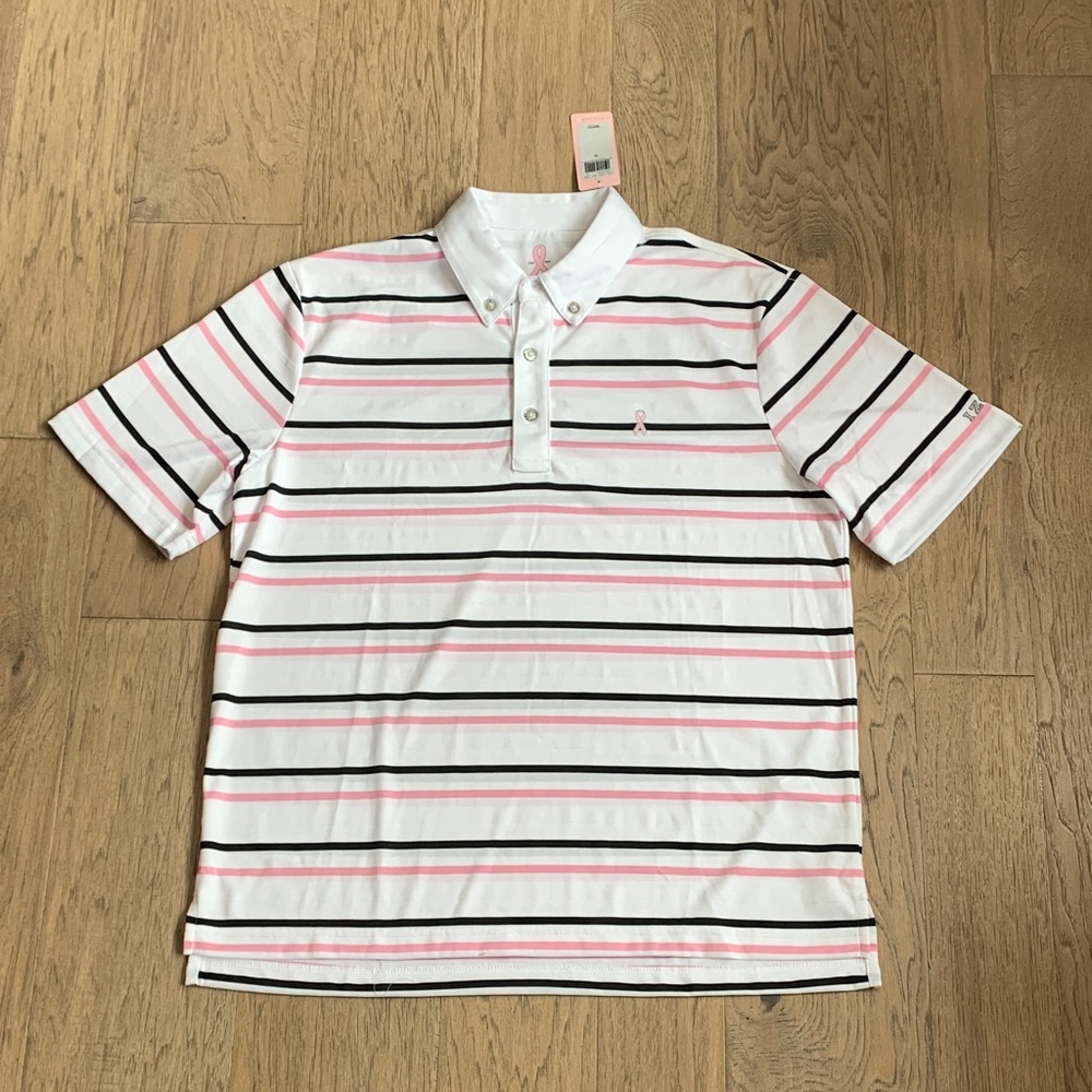 NWT Izod PerformX Breast Cancer Awareness Polo Size Medium - Picture 1 of 11